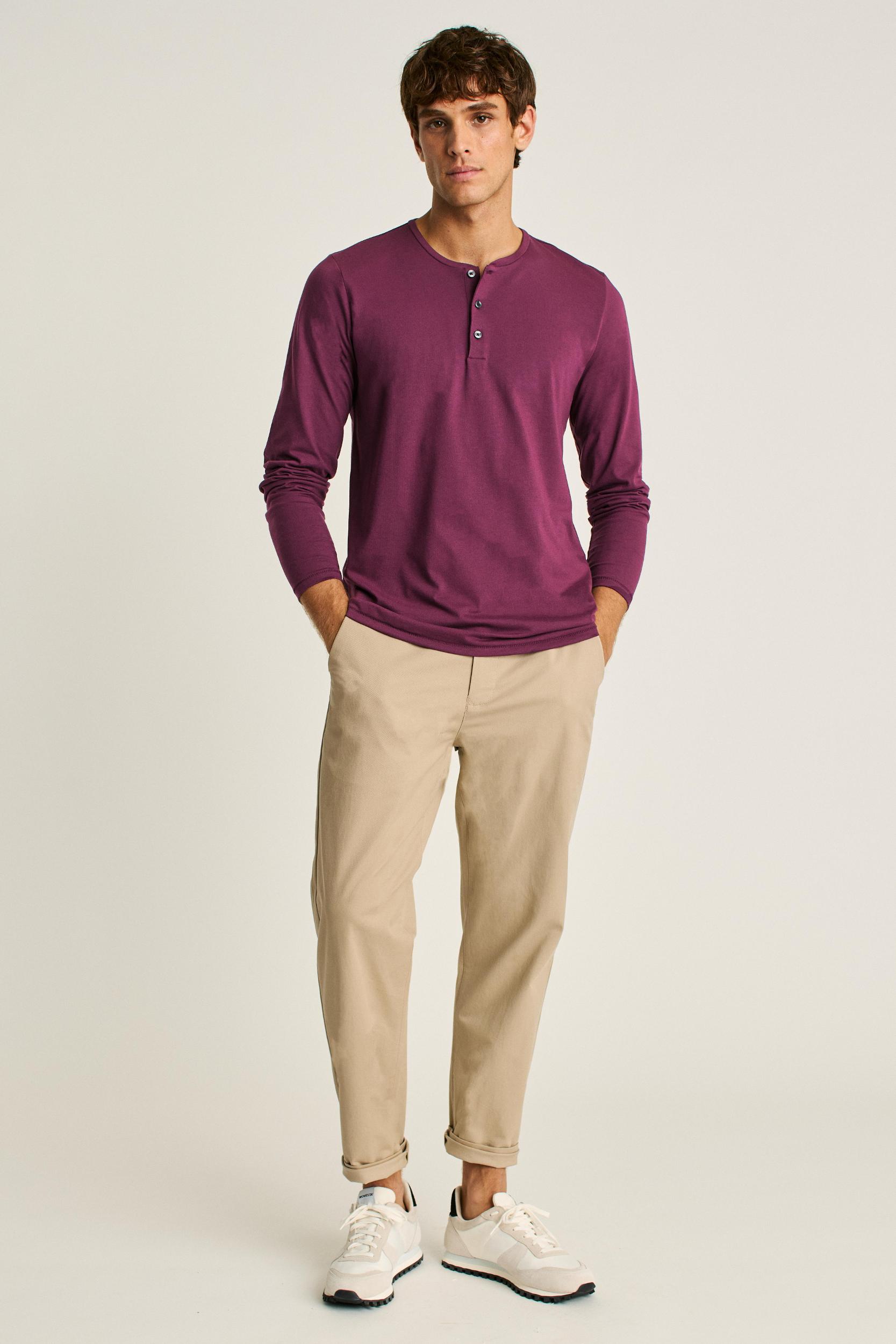 Pima Performance Long Sleeve Henley Product Image