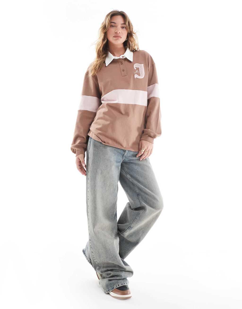 Nike Air Jordan rugby polo shirt in brown Product Image