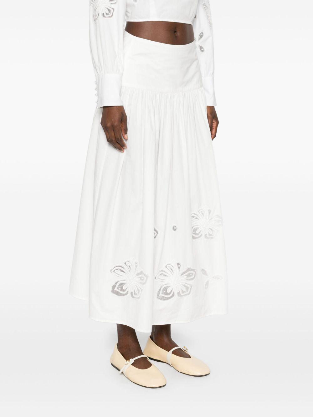 floral-embroidered midi skirt Product Image