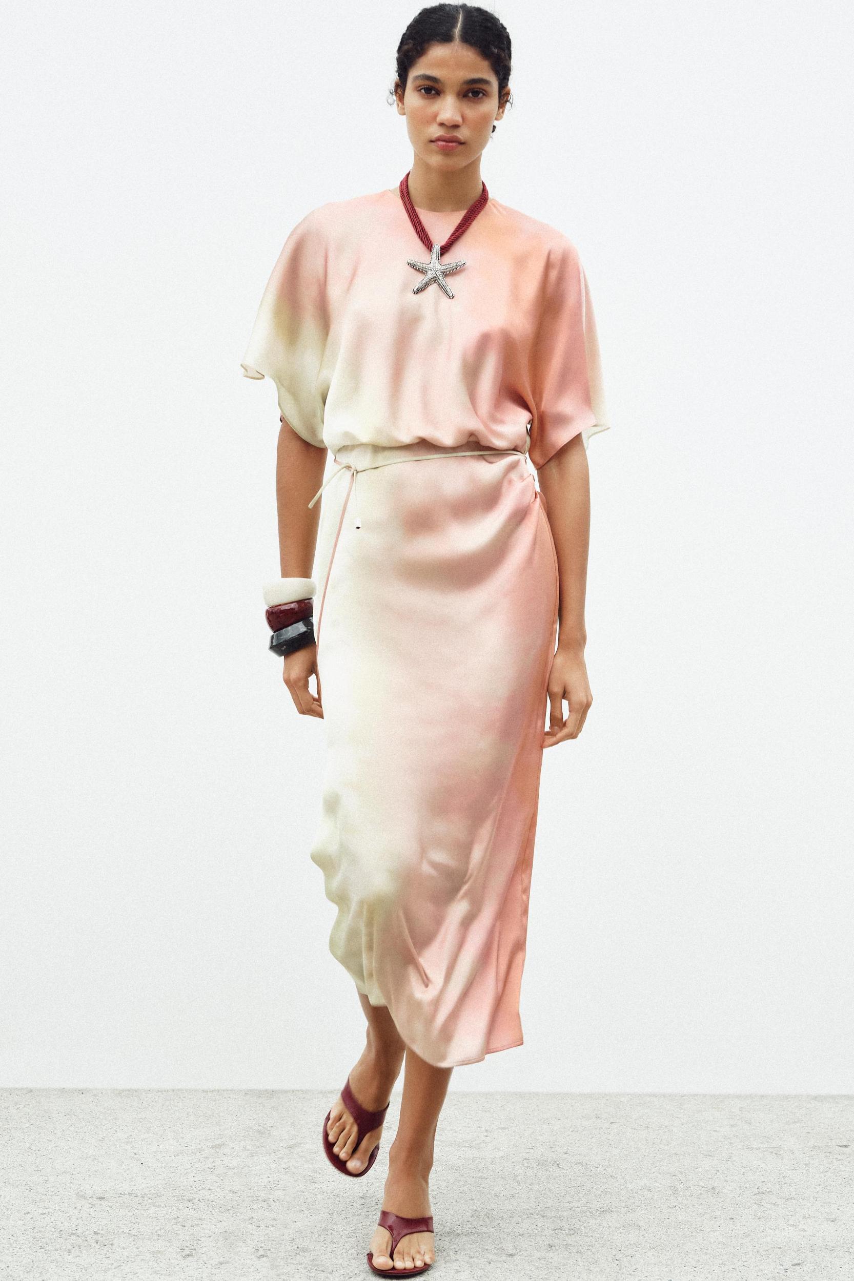 TIE DYE PRINT MIDI DRESS Product Image