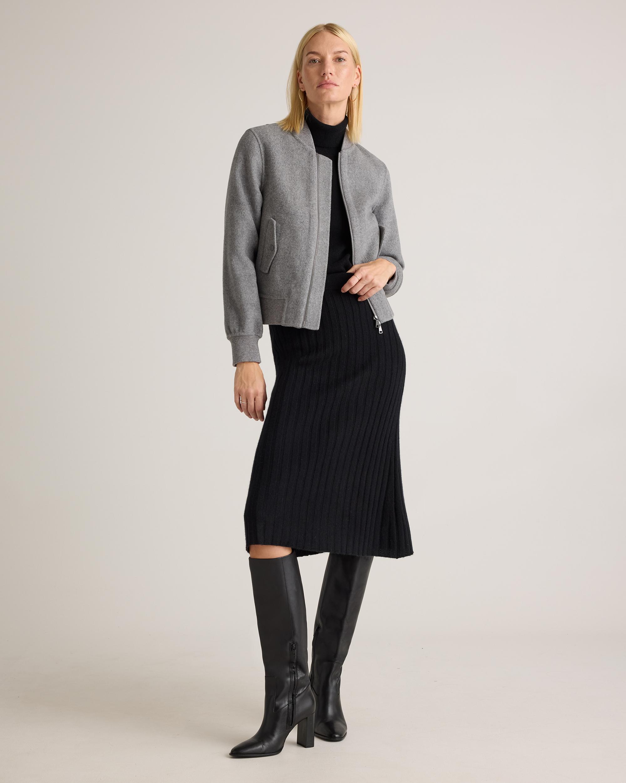 Quince | Women's Double-Faced Merino Wool Bomber Jacket Product Image