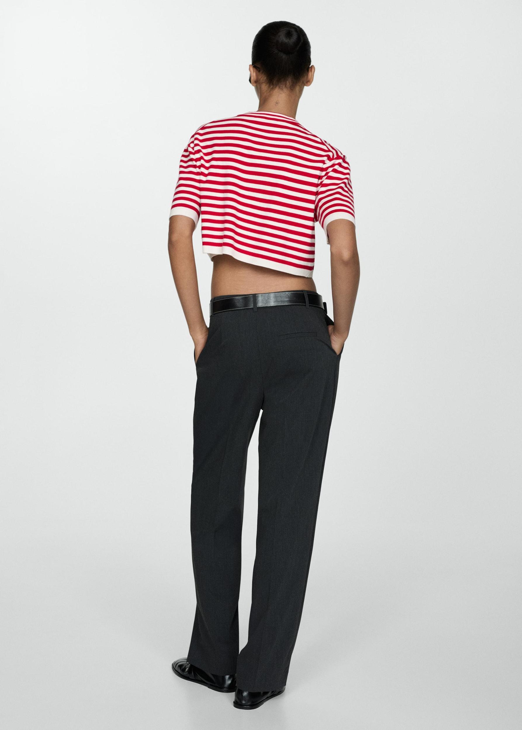 Striped crop T-shirt - Women | MANGO USA Product Image