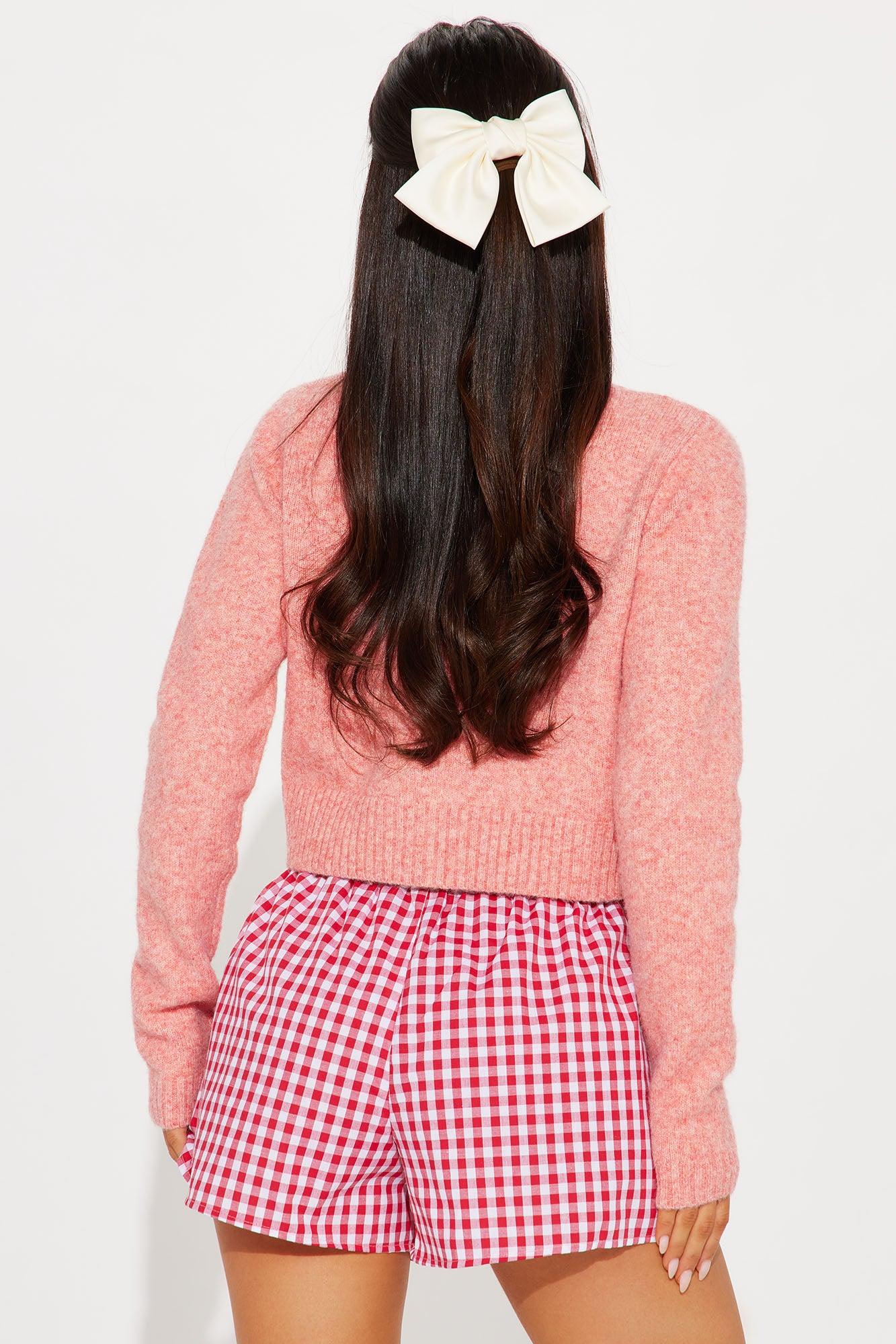 Sweet Sensation Cropped Cardigan - Red Product Image