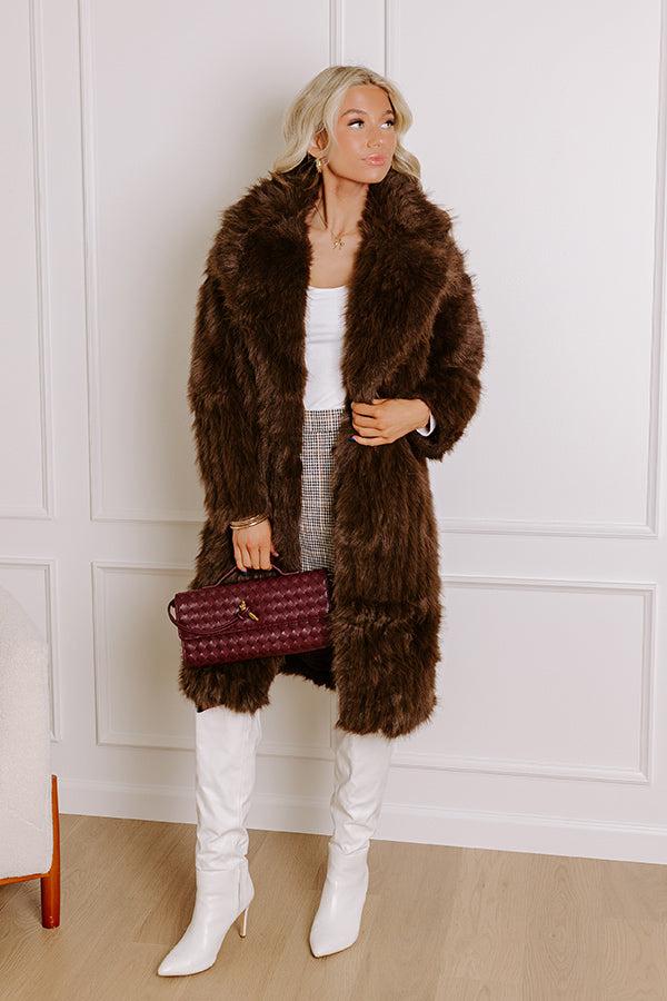 Gala Nights Faux Fur Coat In Chestnut Product Image