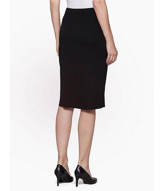 Ming Wang Elastic Waist Straight Knee Length Skirt Product Image