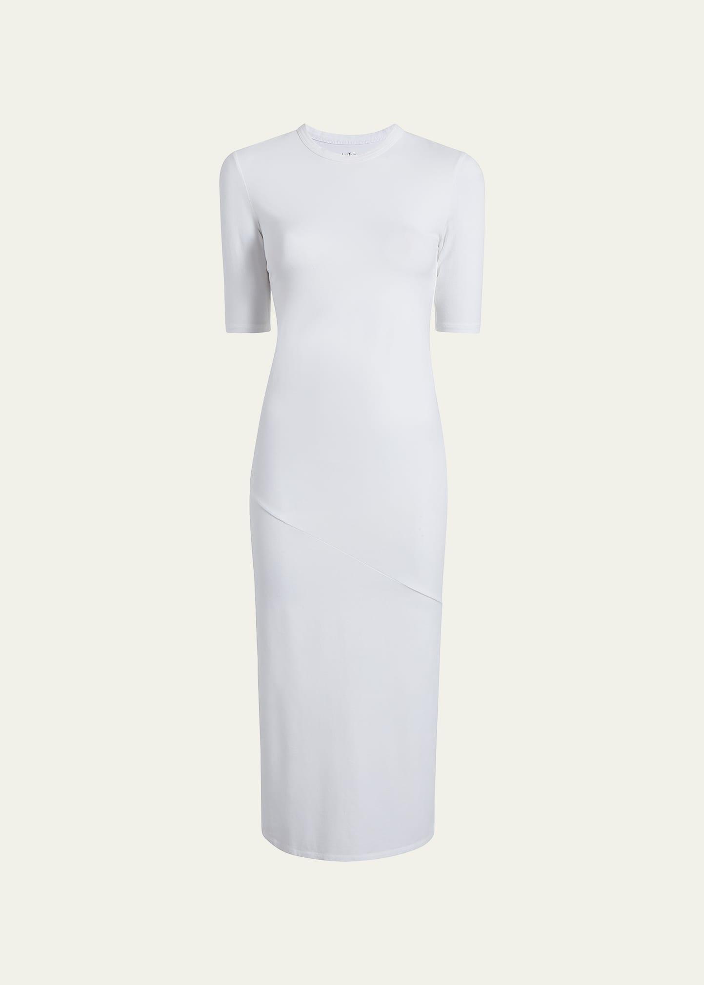 Fitted Midi Dress w/ Elbow Sleeves Product Image