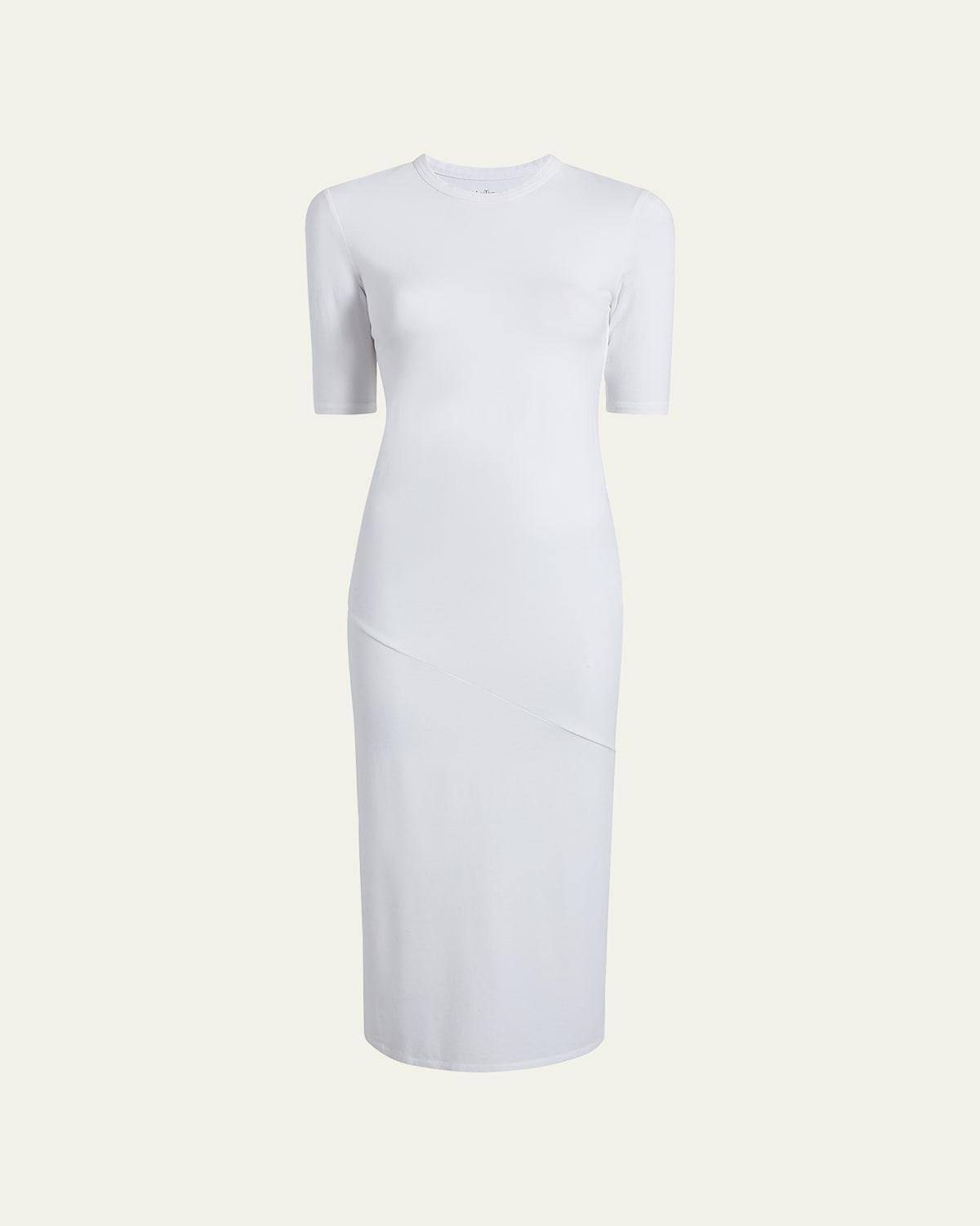 Fitted Midi Dress w/ Elbow Sleeves Product Image
