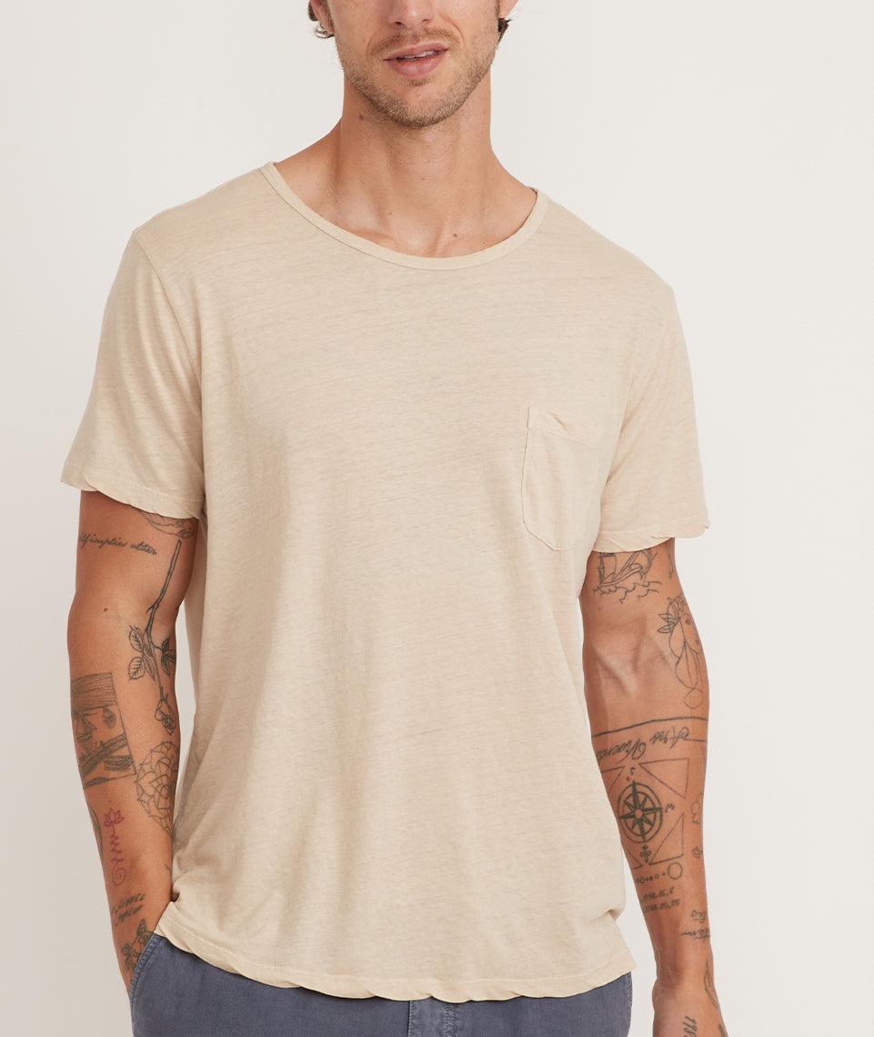 Relaxed Hemp Cotton Pocket Tee in Sand Product Image