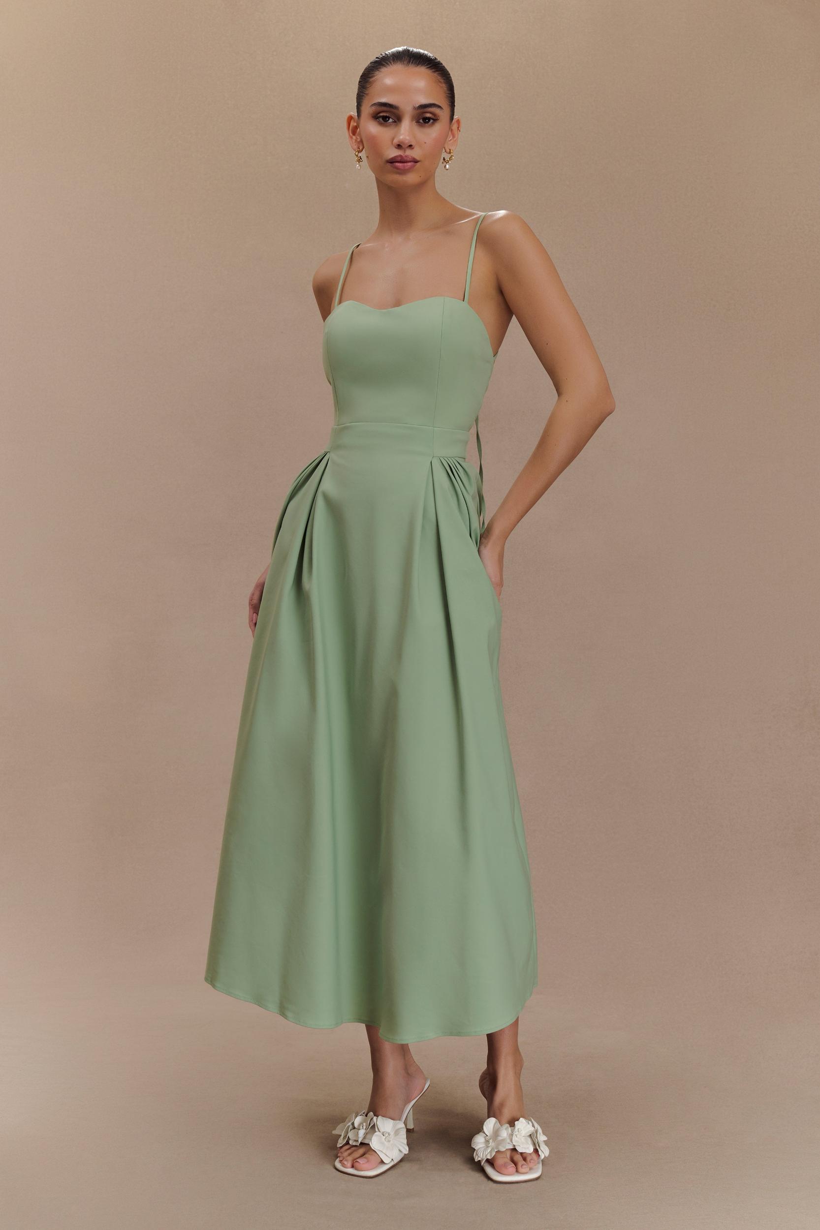 Rebecca Cotton Midi Dress - Basil Product Image