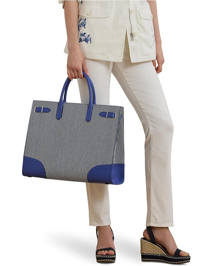 Striped Canvas Small Farrah Satchel Product Image