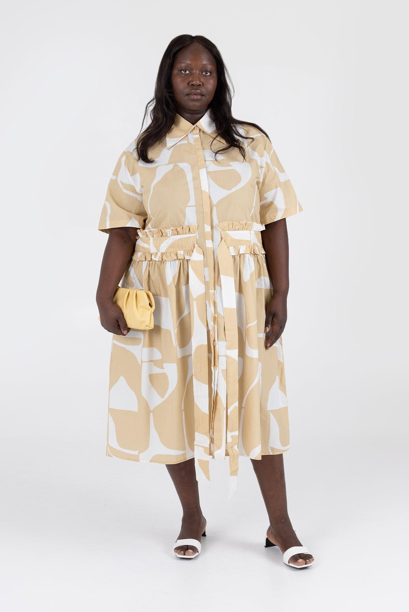 Gabrielle Dress - Wheat Sky Product Image