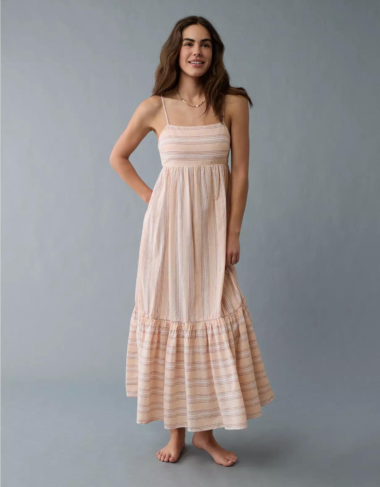 AE Tie Back Babydoll Maxi Dress Product Image
