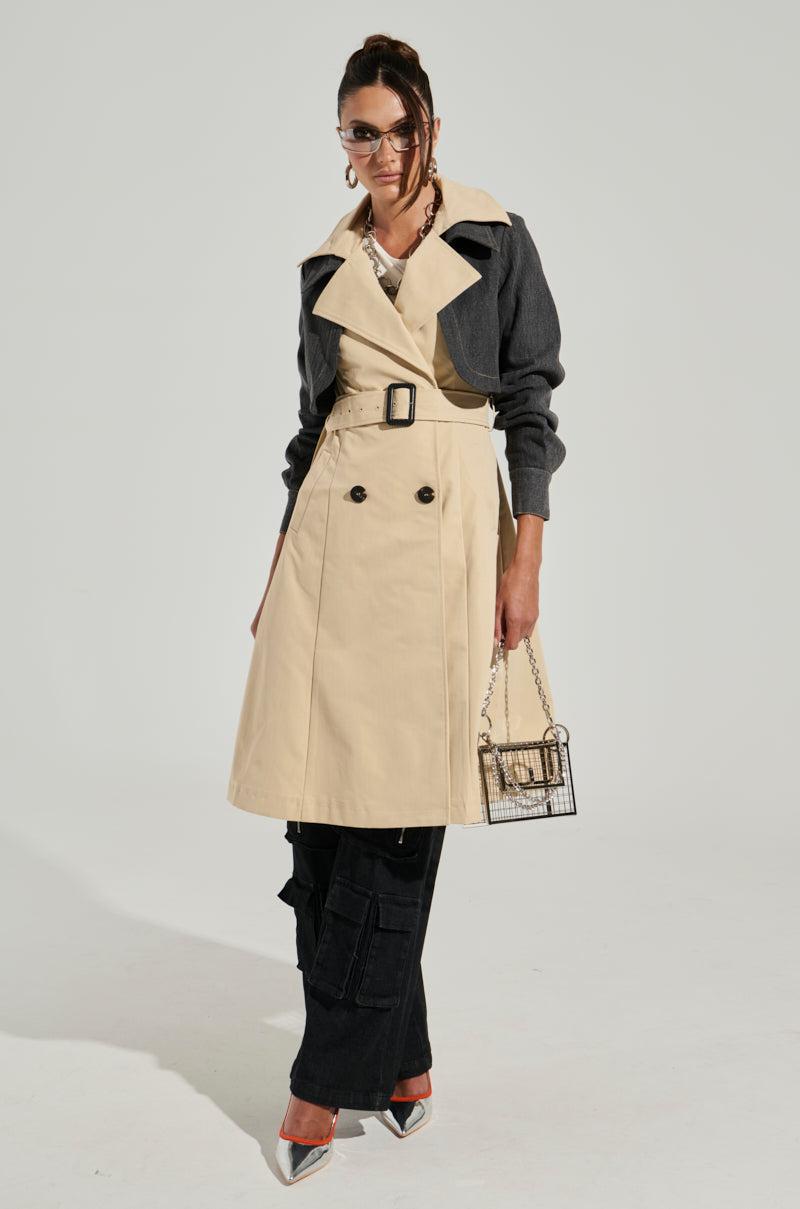 RUSH STREET DENIM OVERLAY TRENCH Product Image