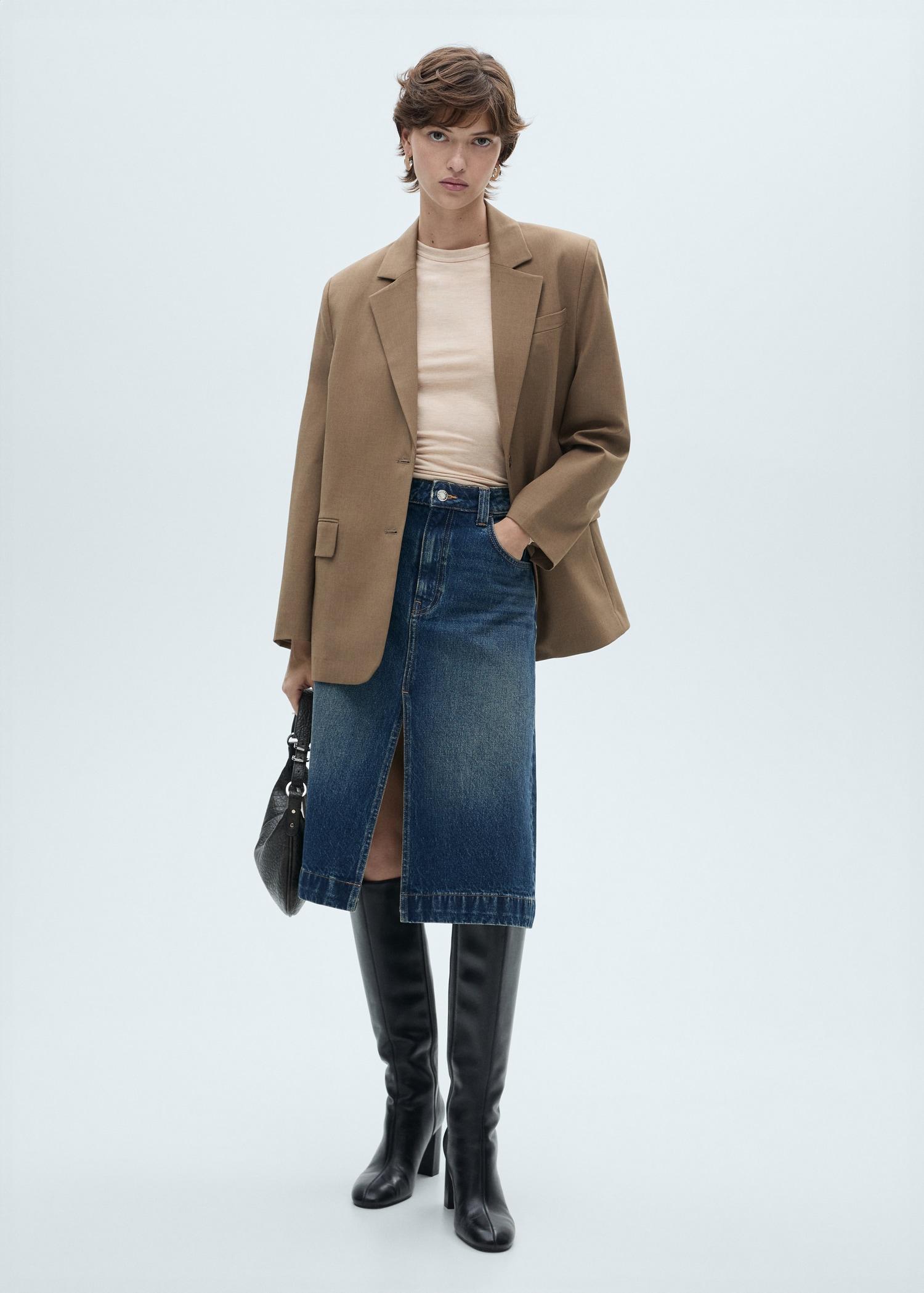 Long-sleeved fitted t-shirt - Women | MANGO USA Product Image