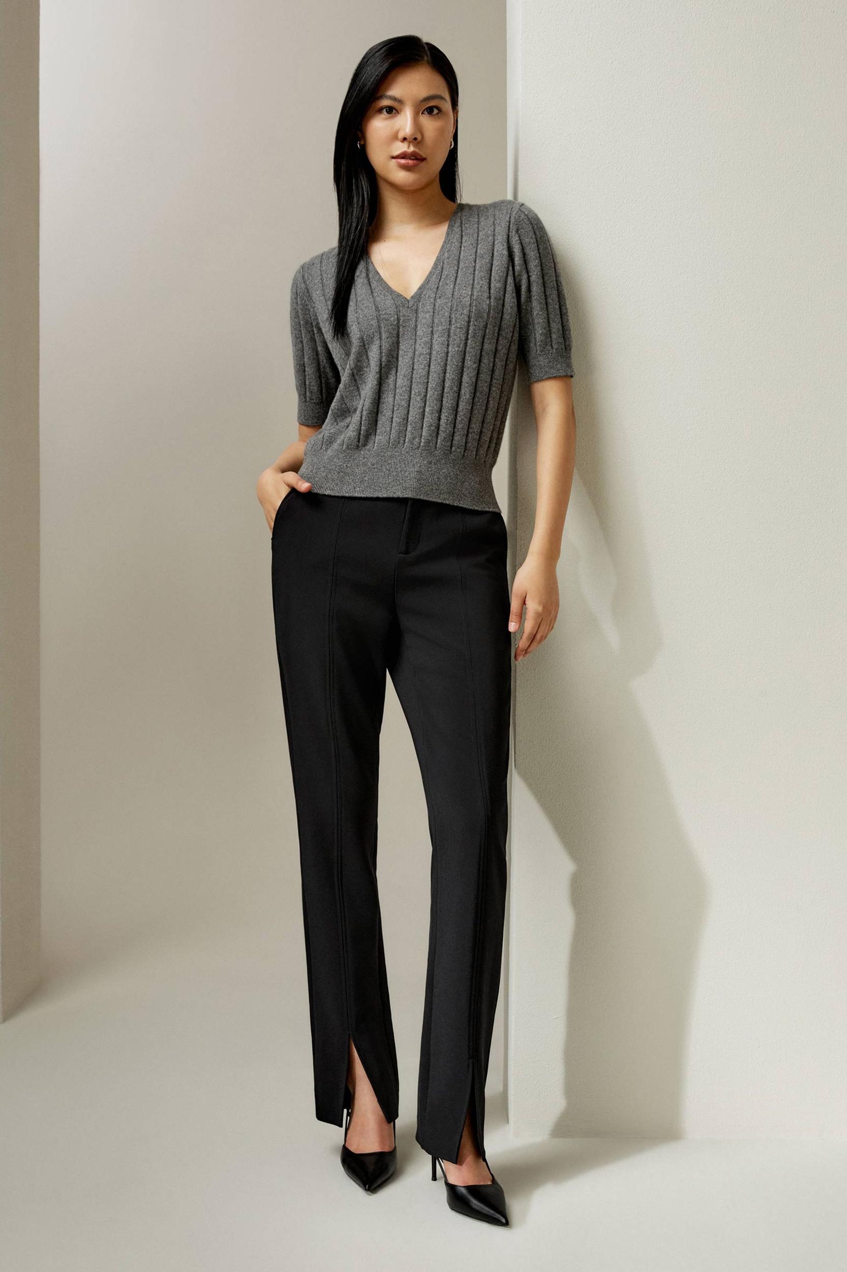 V-Neck Cashmere T-shirt Product Image