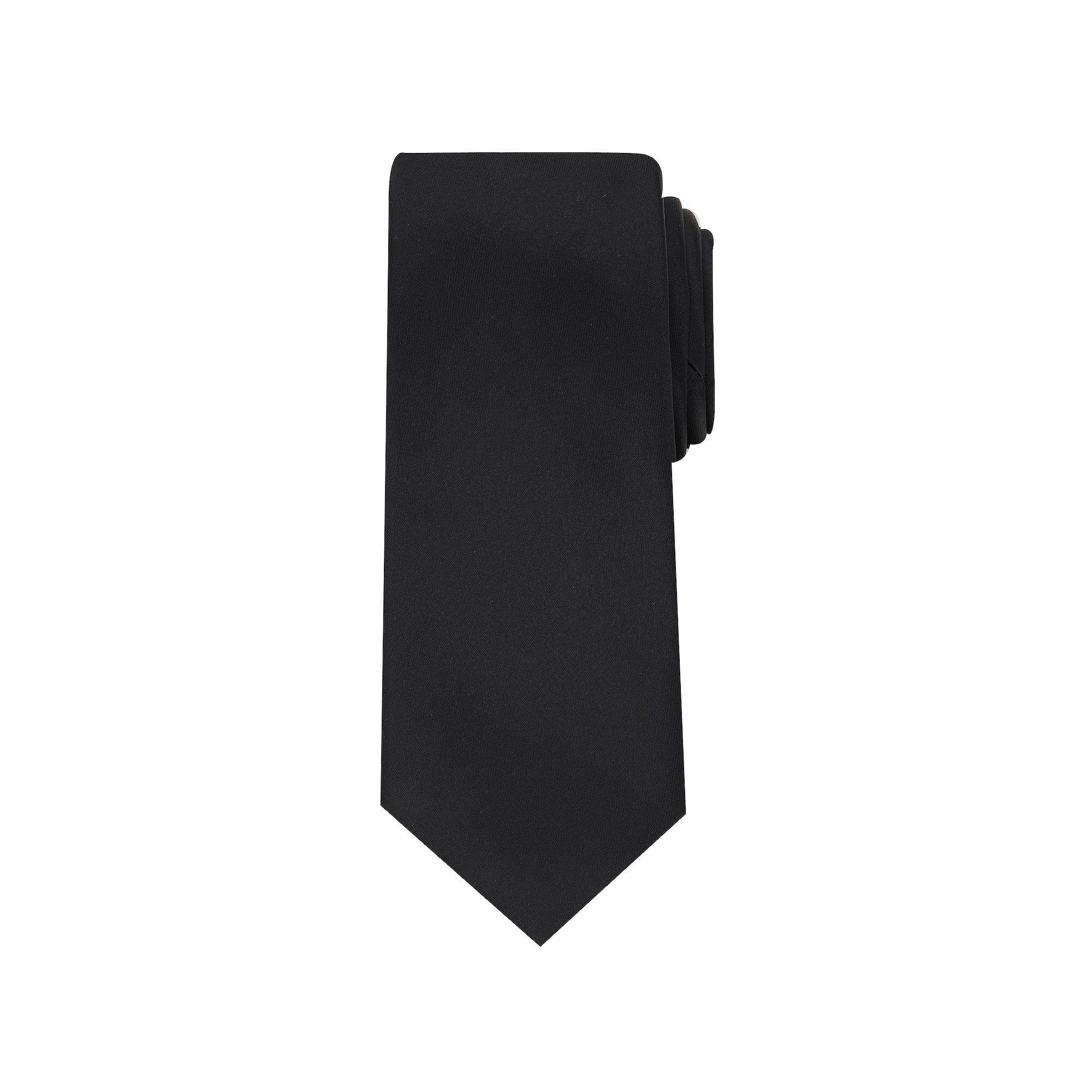 Men's Bespoke Solid Sateen Slim Tie, Black Sateen Product Image