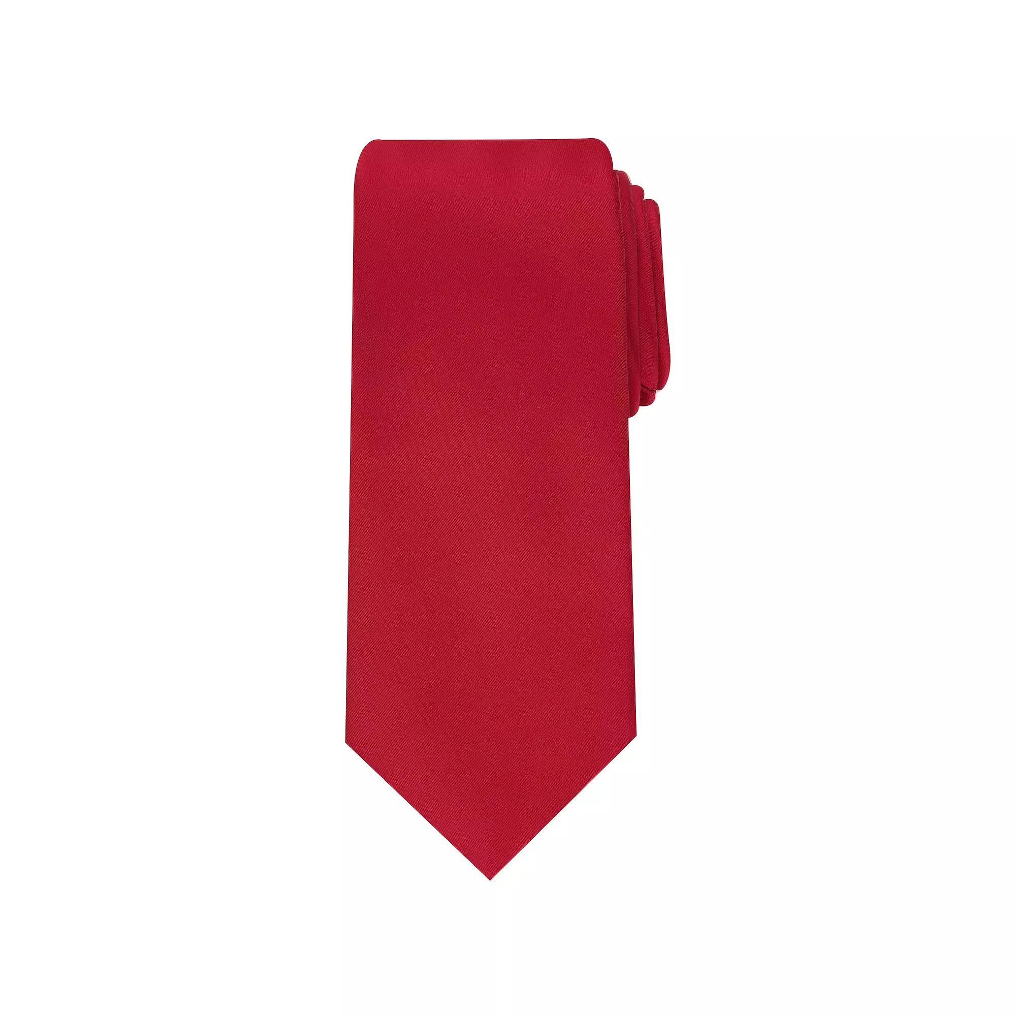 Men's Bespoke Solid Sateen Tie, Red Sateen Product Image