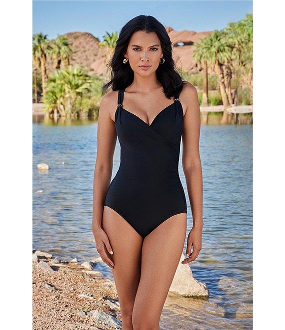Miraclesuit Razzle Dazzle Siren Underwire Shaping V-Neck One Piece Swimsuit Product Image