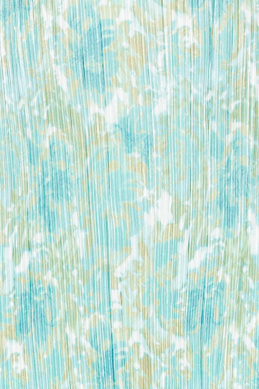 Free As A Bird Plisse Long Sleeve Mini Dress Green Product Image