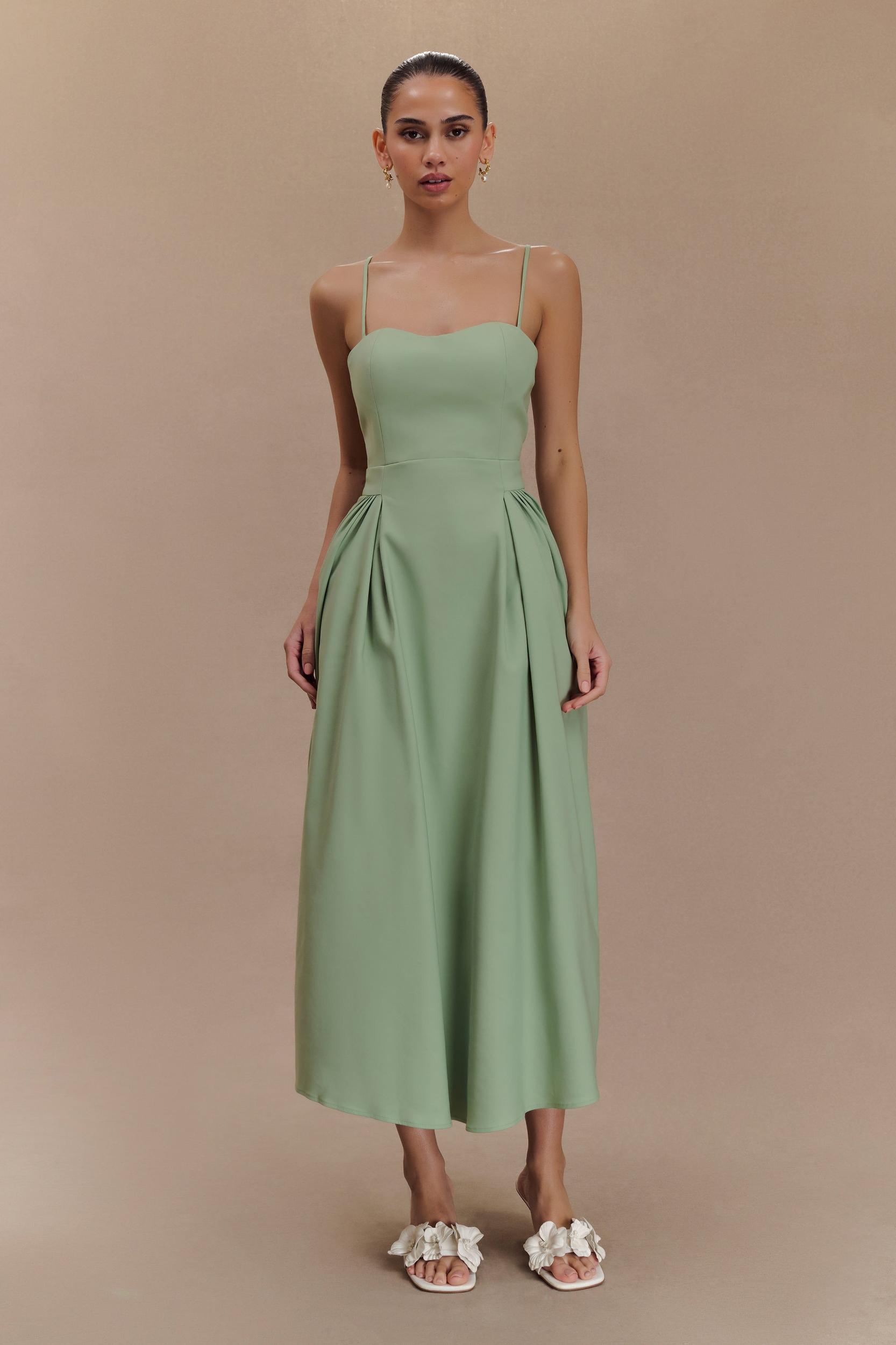 Rebecca Cotton Midi Dress - Basil Product Image