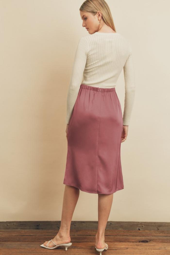 ROSE SATIN SILK SKIRT Product Image