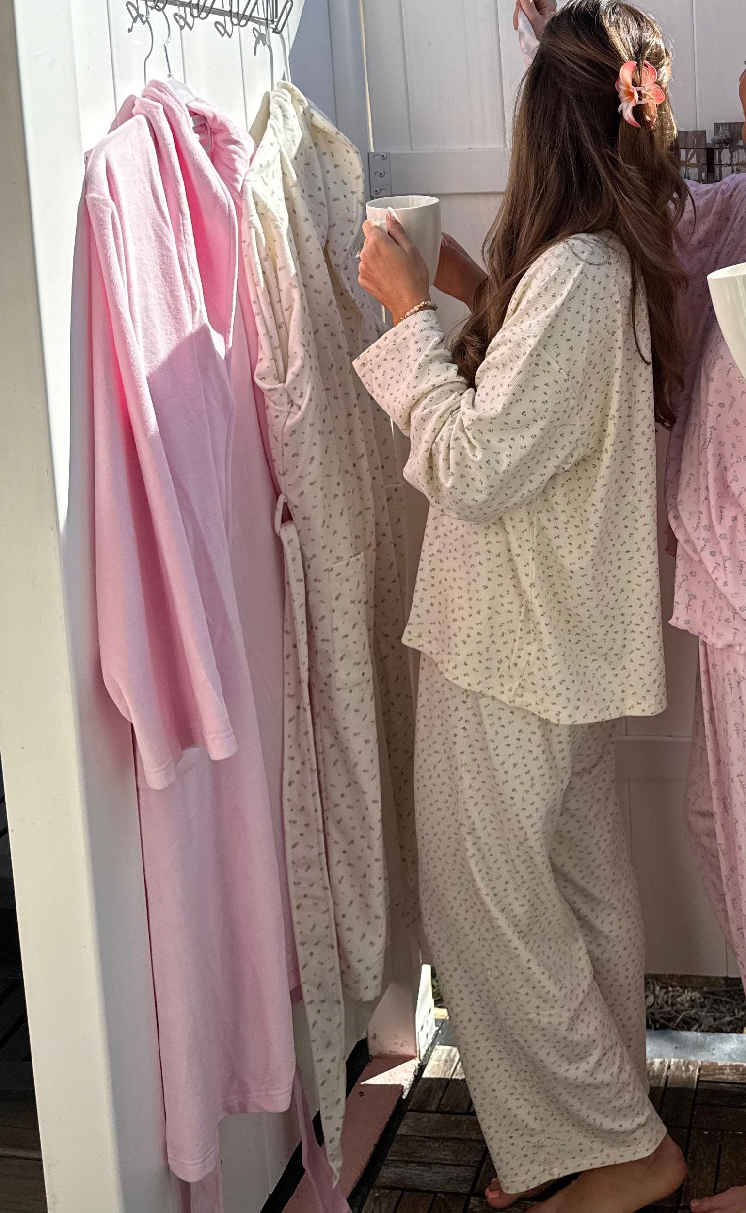 Pale Floral Pajama Pants Product Image