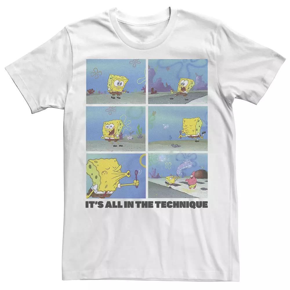Men's SpongeBob SquarePants SpongeBob Bubble Technique Grid Tee,  Product Image