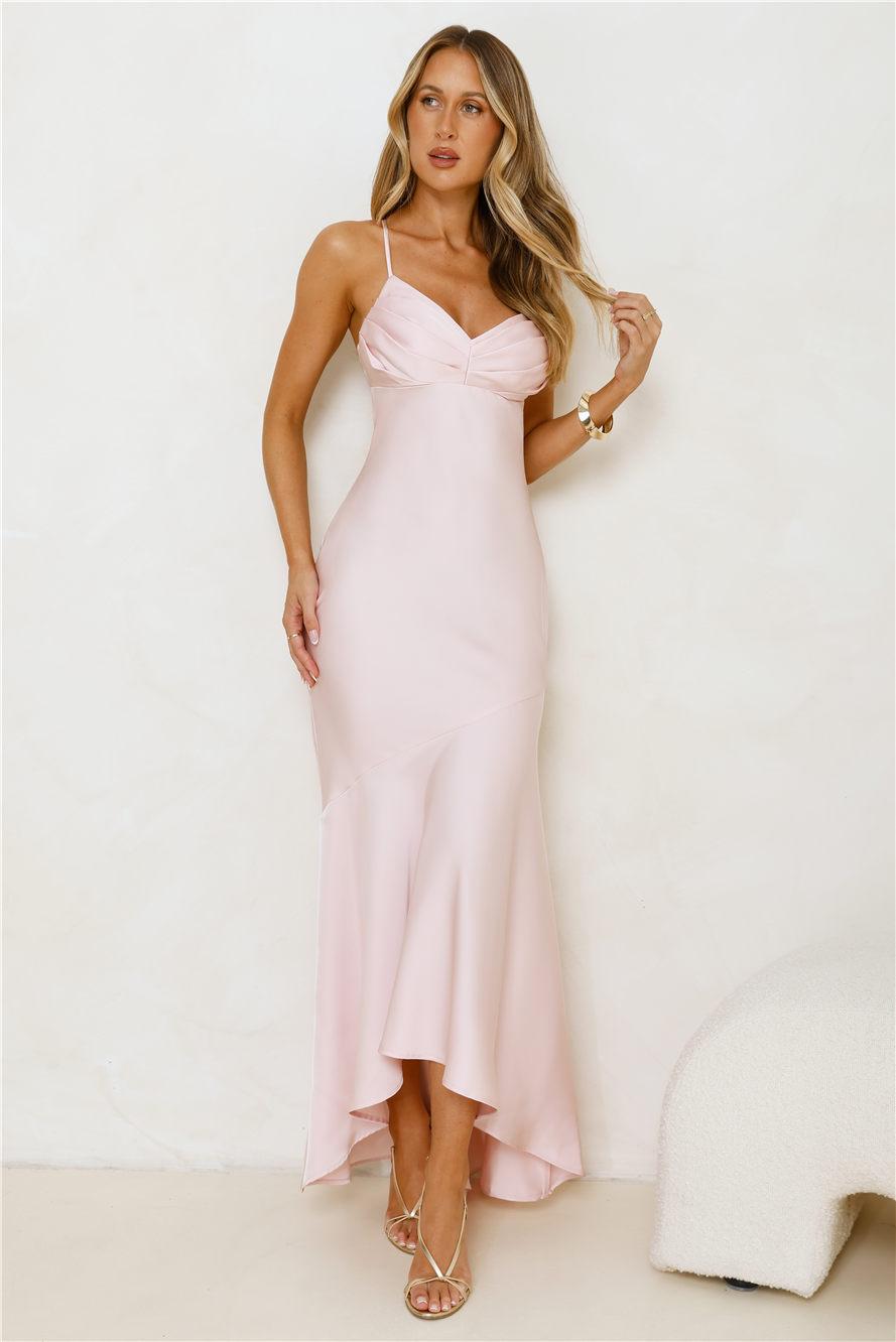 Modern Luxe Satin Maxi Dress Pink Product Image