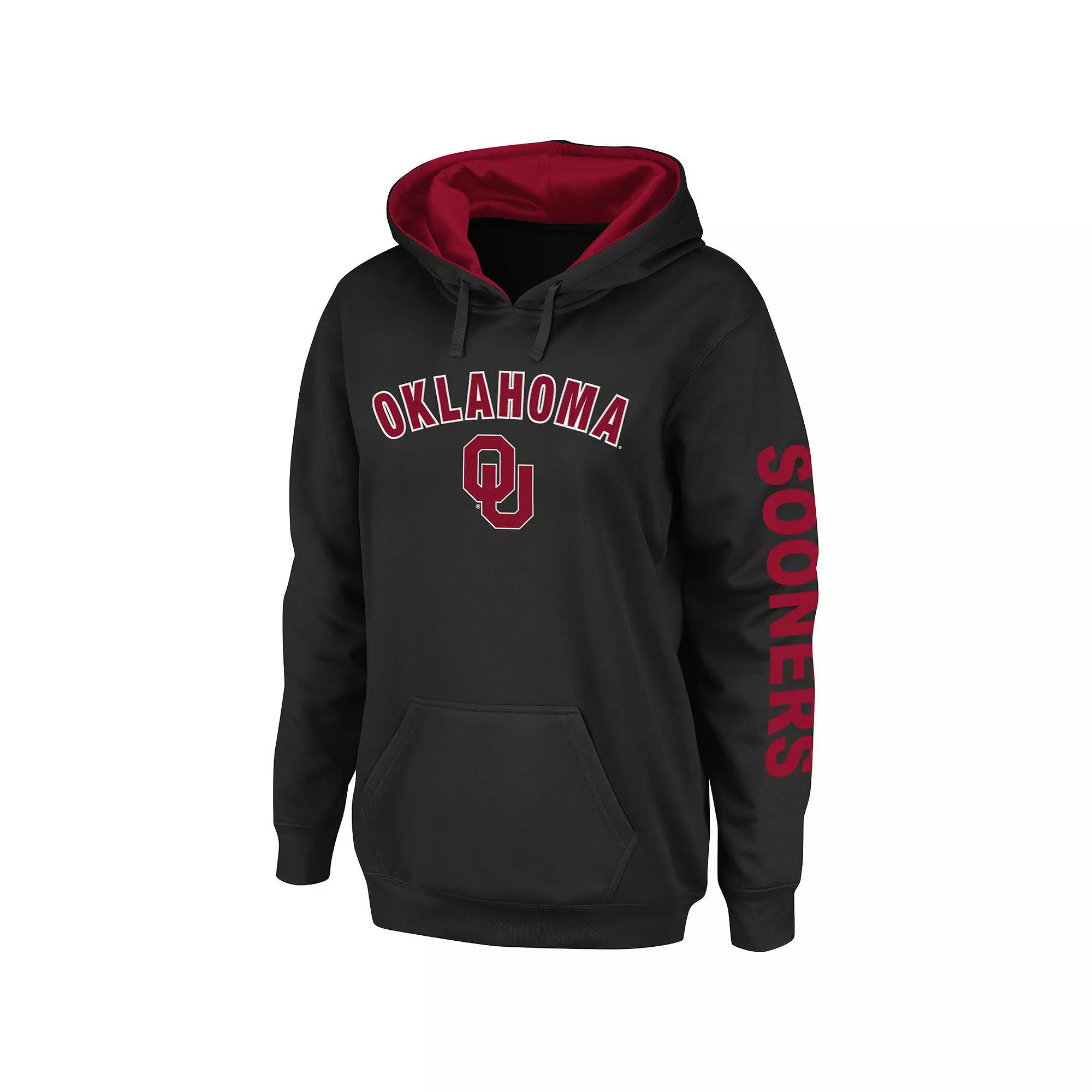 Women's Colosseum Black Oklahoma Sooners Loud and Proud Pullover Hoodie,  Product Image