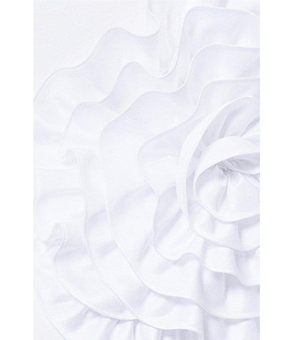 Xscape Scuba Crepe Off-the-Shoulder Sleeveless Rosette Mini Dress Product Image