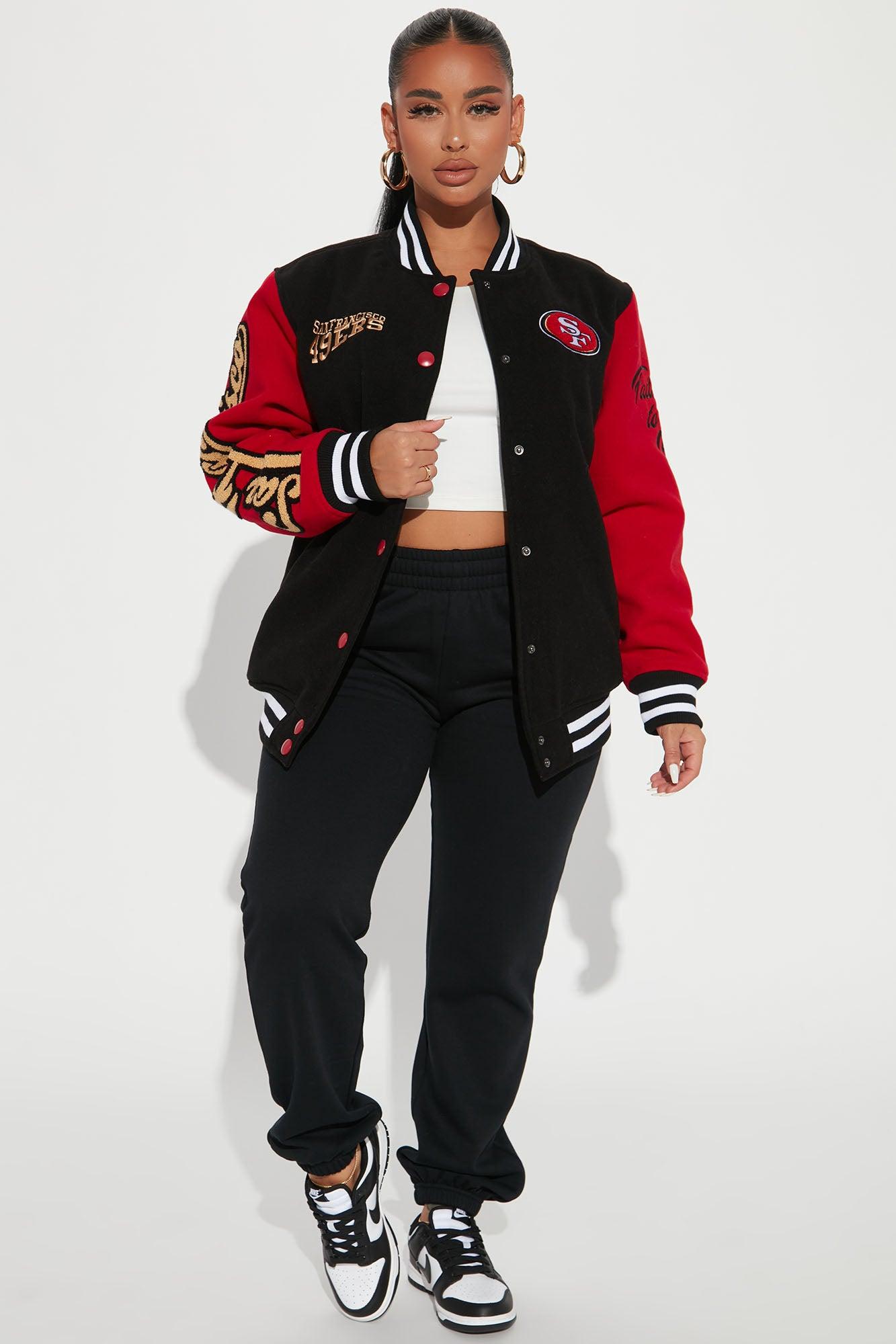 49ers Letterman Jacket - Black/Red Female Product Image