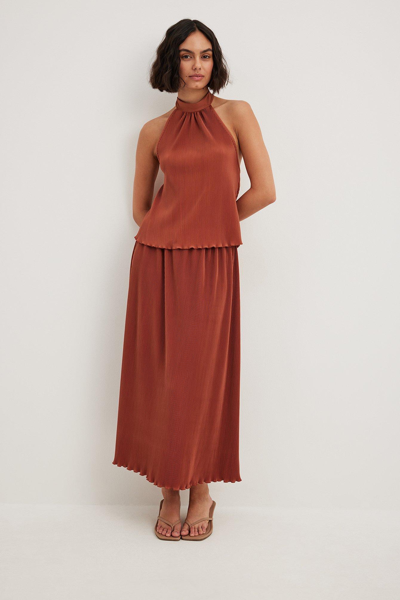 Pleated Midi Skirt Product Image