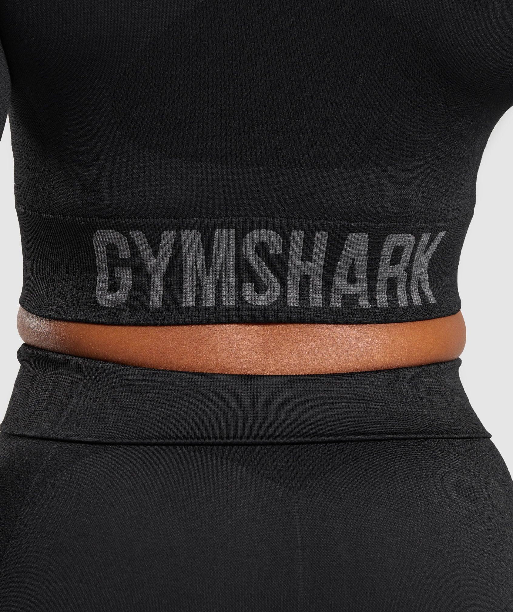 Gymshark Flex Long Sleeve Crop Top - Black Female Product Image