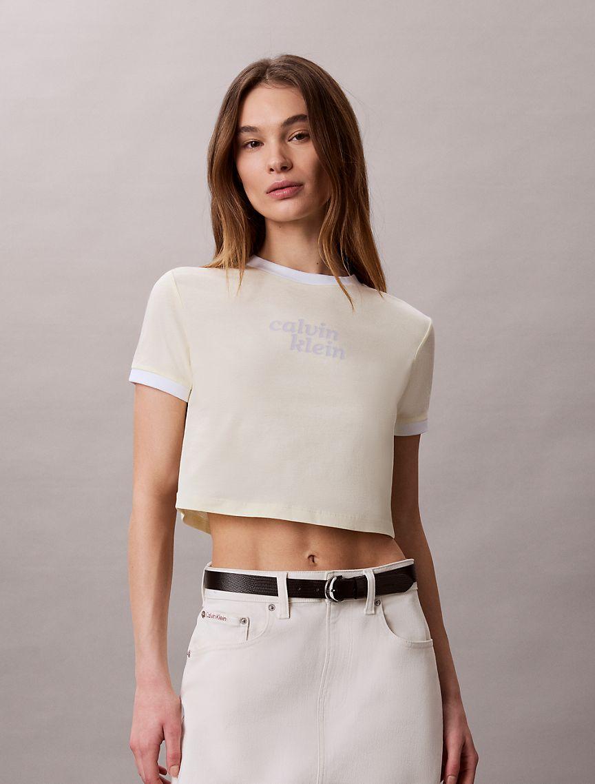Logo Graphic Cropped Ringer T-Shirt Product Image