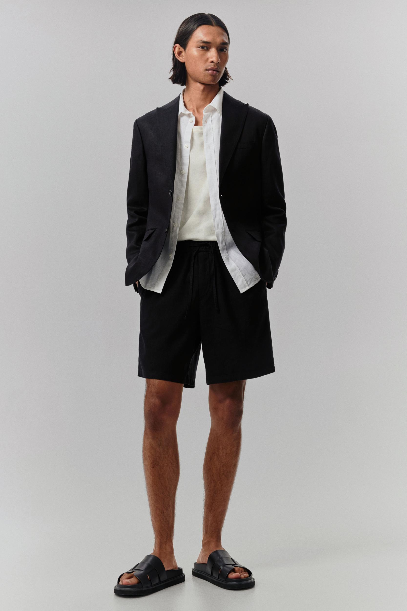 Relaxed-Fit Linen-Blend Shorts Product Image