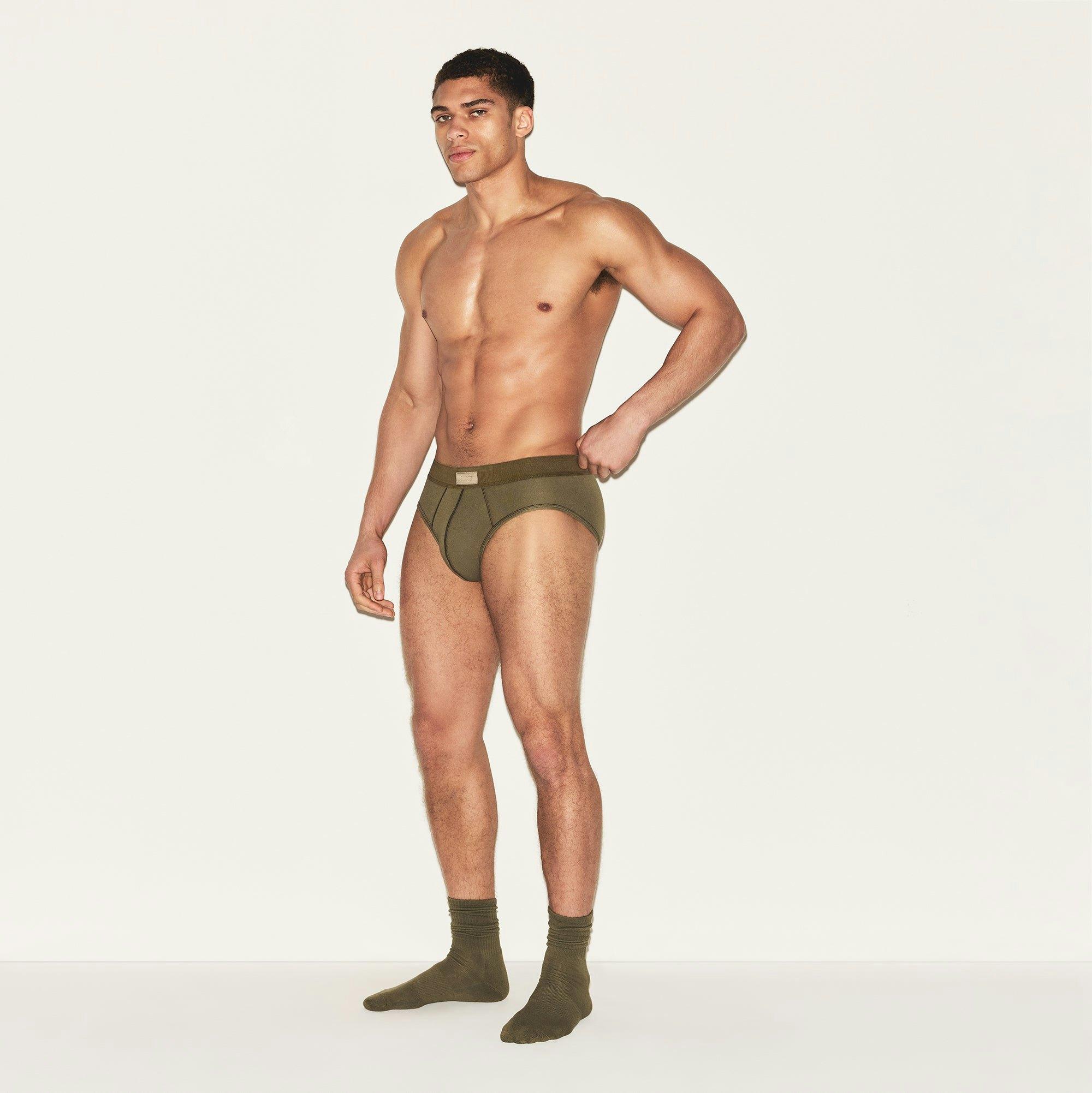 SKIMS COTTON MENS BRIEF 3-PACK | ARMY MULTI Product Image