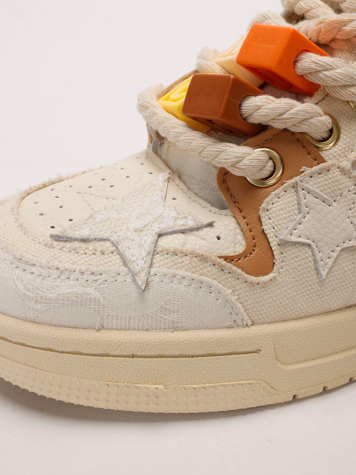 StarryClimb Applique Embroidery Star Skate Shoes Product Image