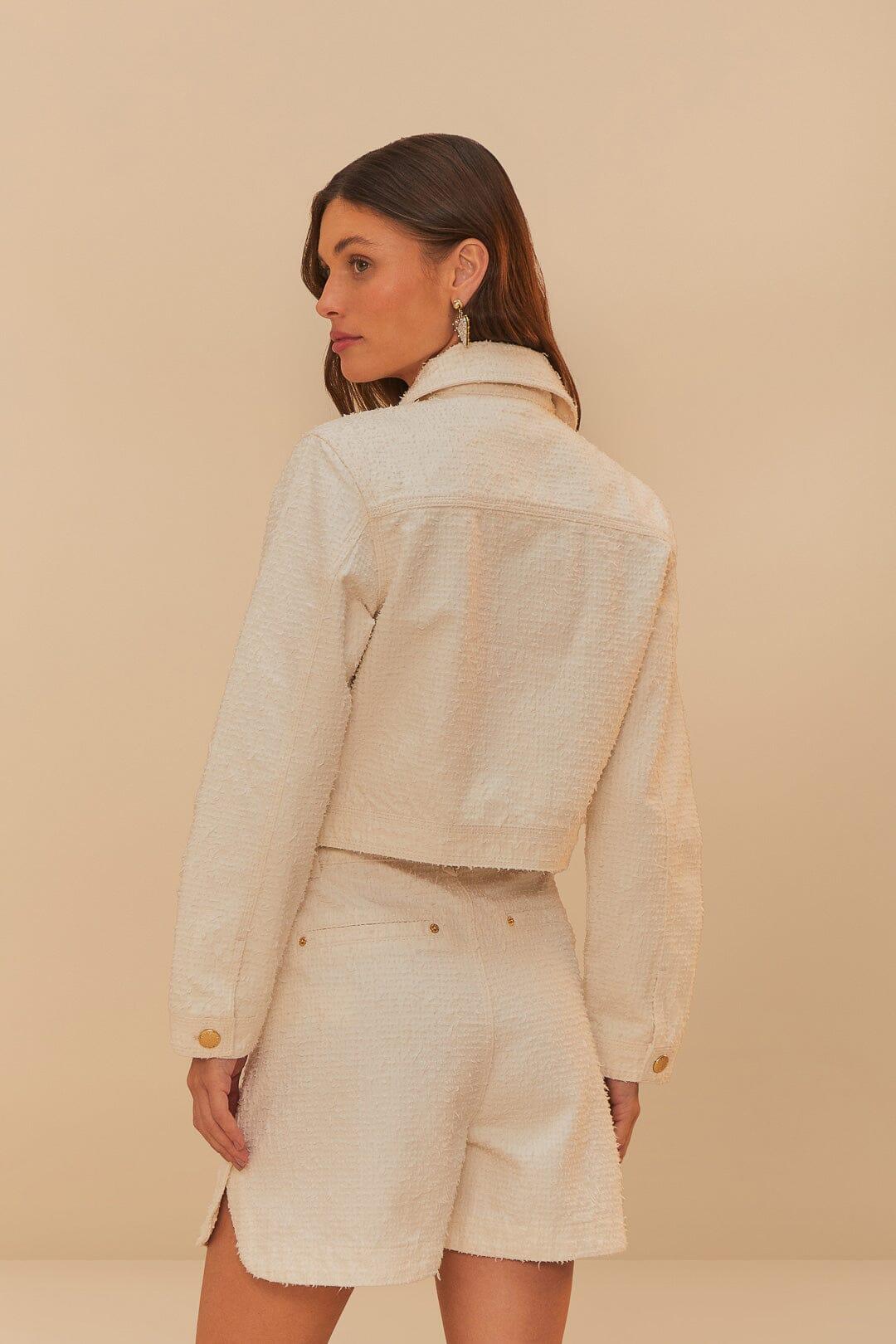 Off-White Twill Laser Pleated Shorts Product Image