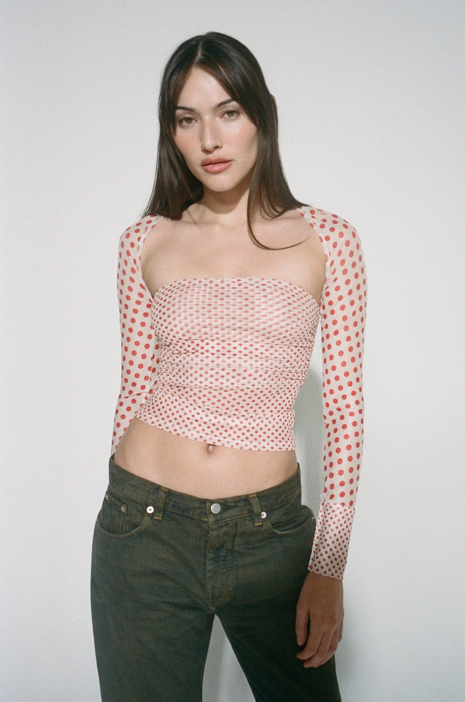 IRIS TOP - WHITE POLKA DOT Product Image