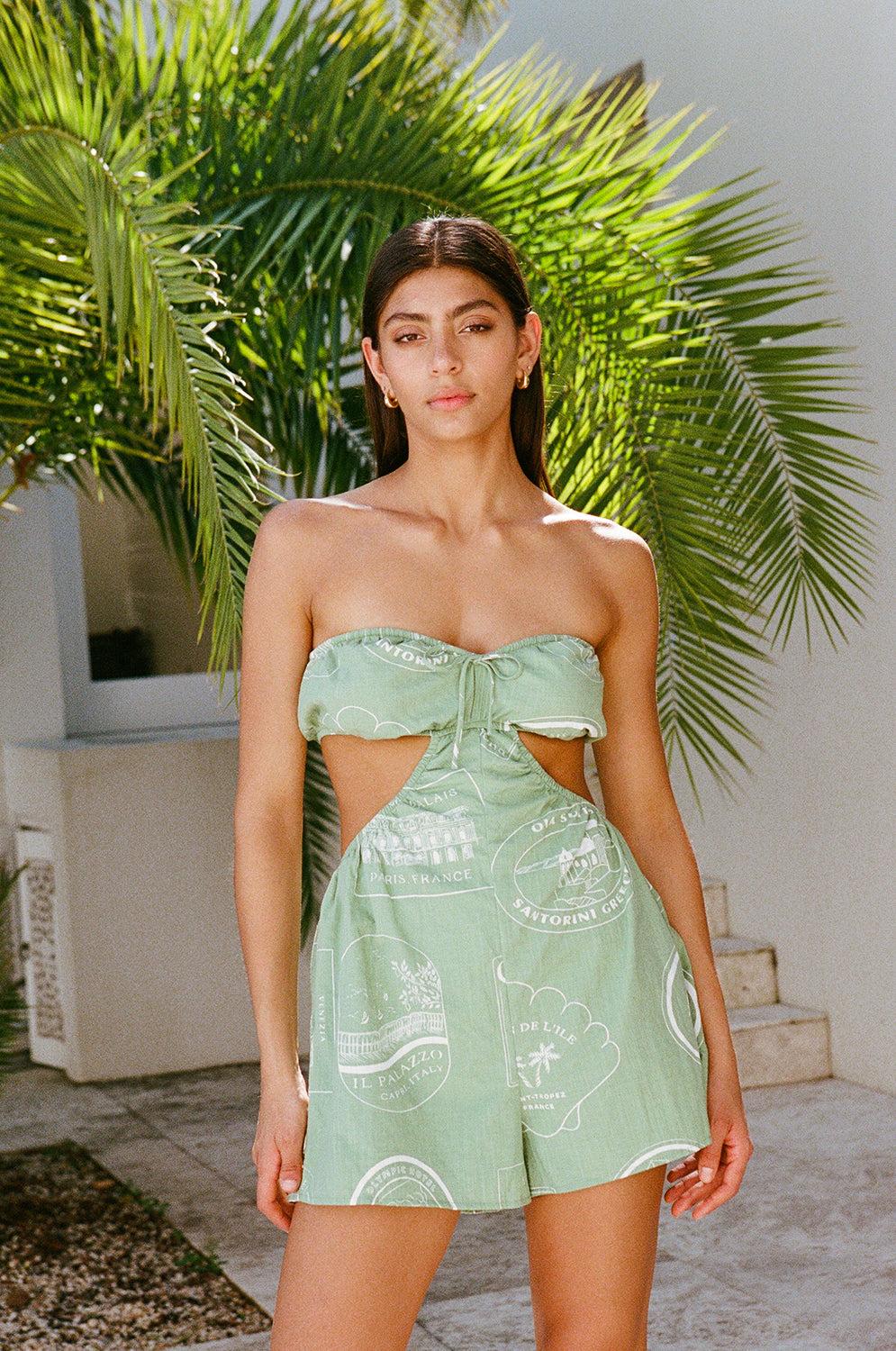 Ardelle Cutout Playsuit - Luggage Labels Product Image