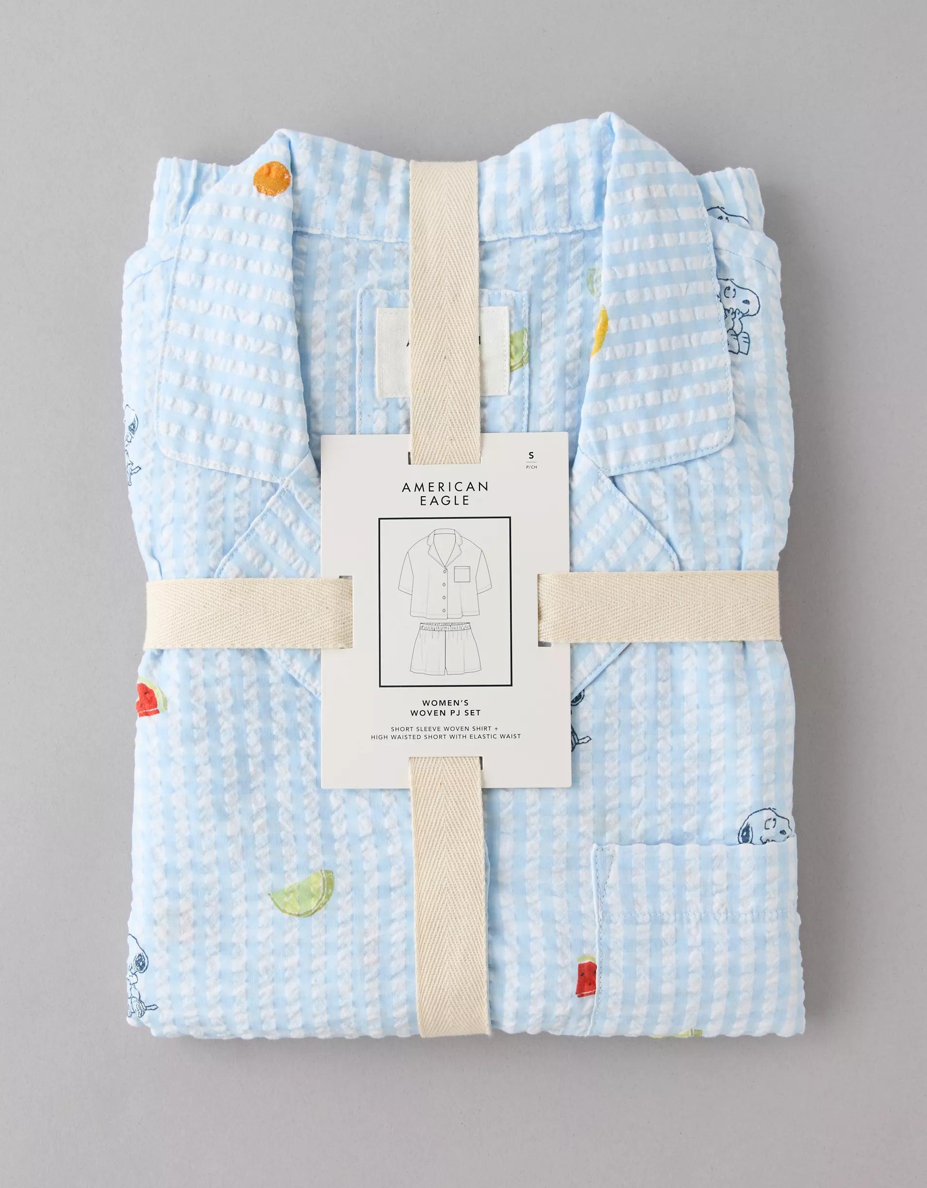 AE Snoopy Fruit Seersucker PJ Set Product Image