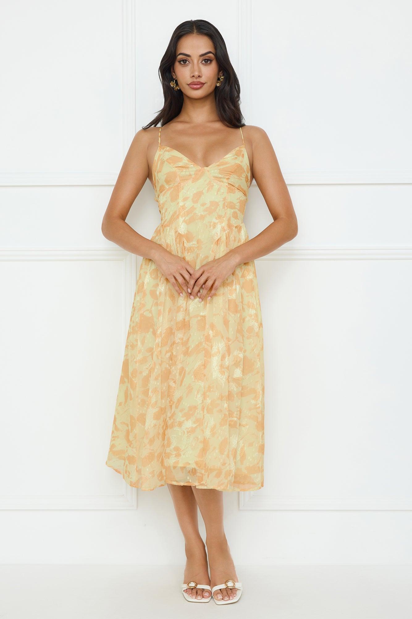 Fresh Nectar Midi Dress Yellow Product Image