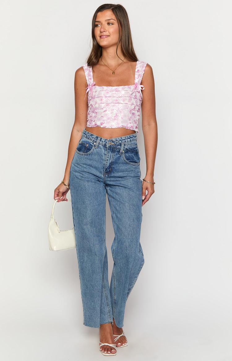 Vida Pink Lace Bow Top Baby Girls Product Image