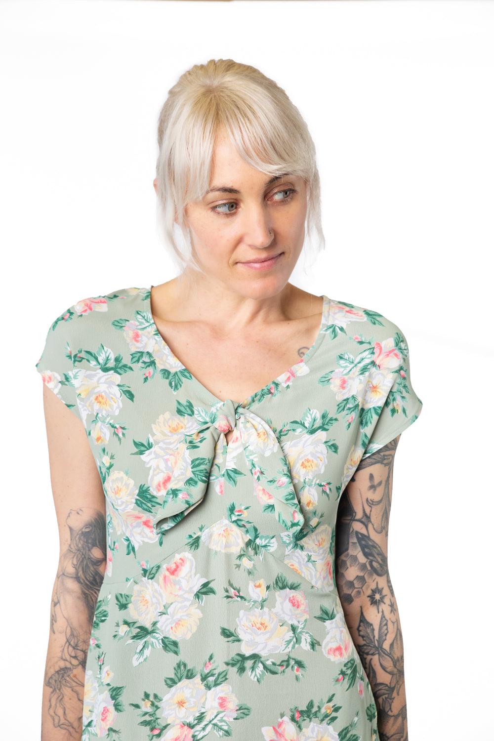 Tatiana Dress in Sage Floral Product Image