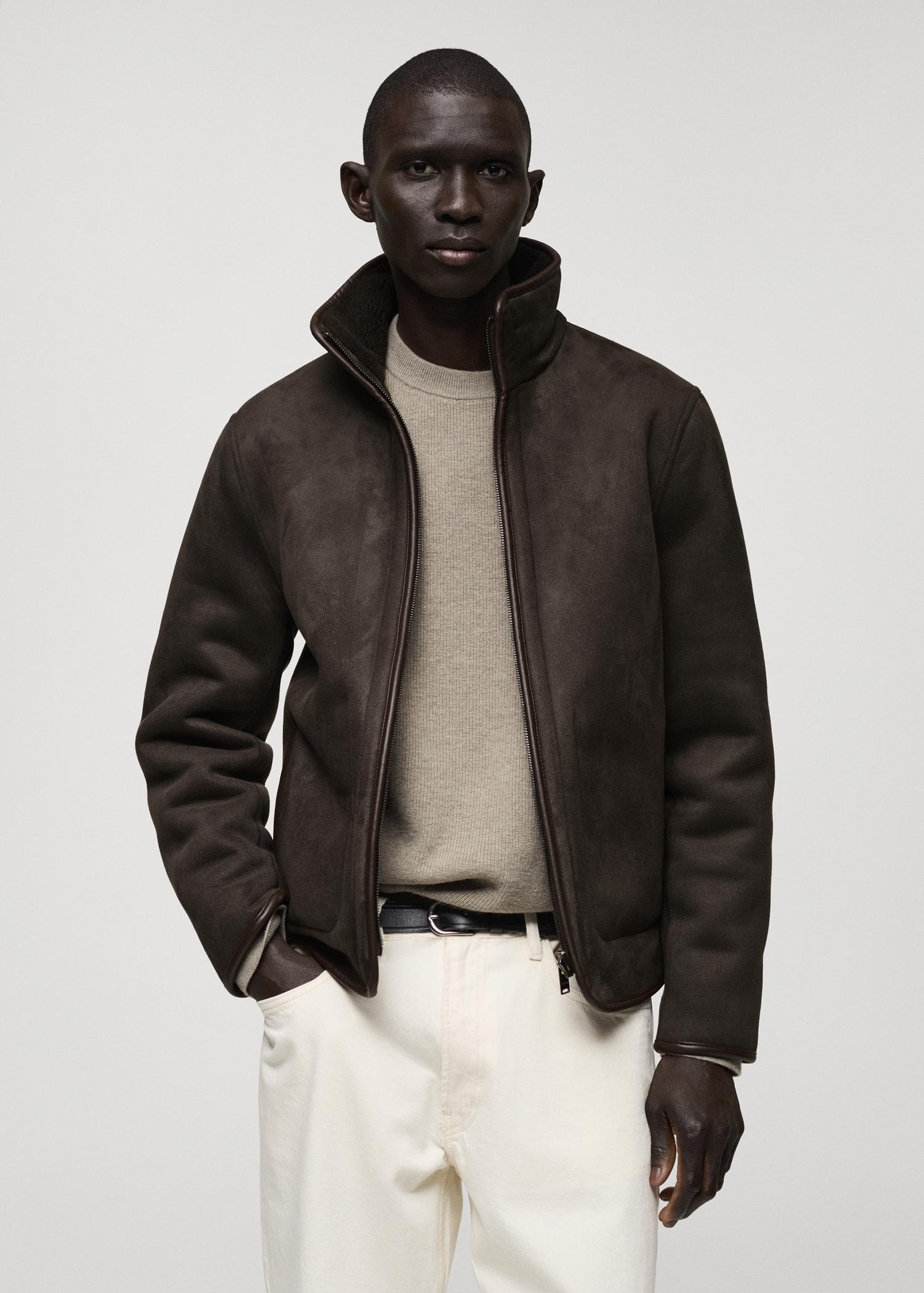 Reversible sheepskin jacket - Men | MANGO USA Product Image