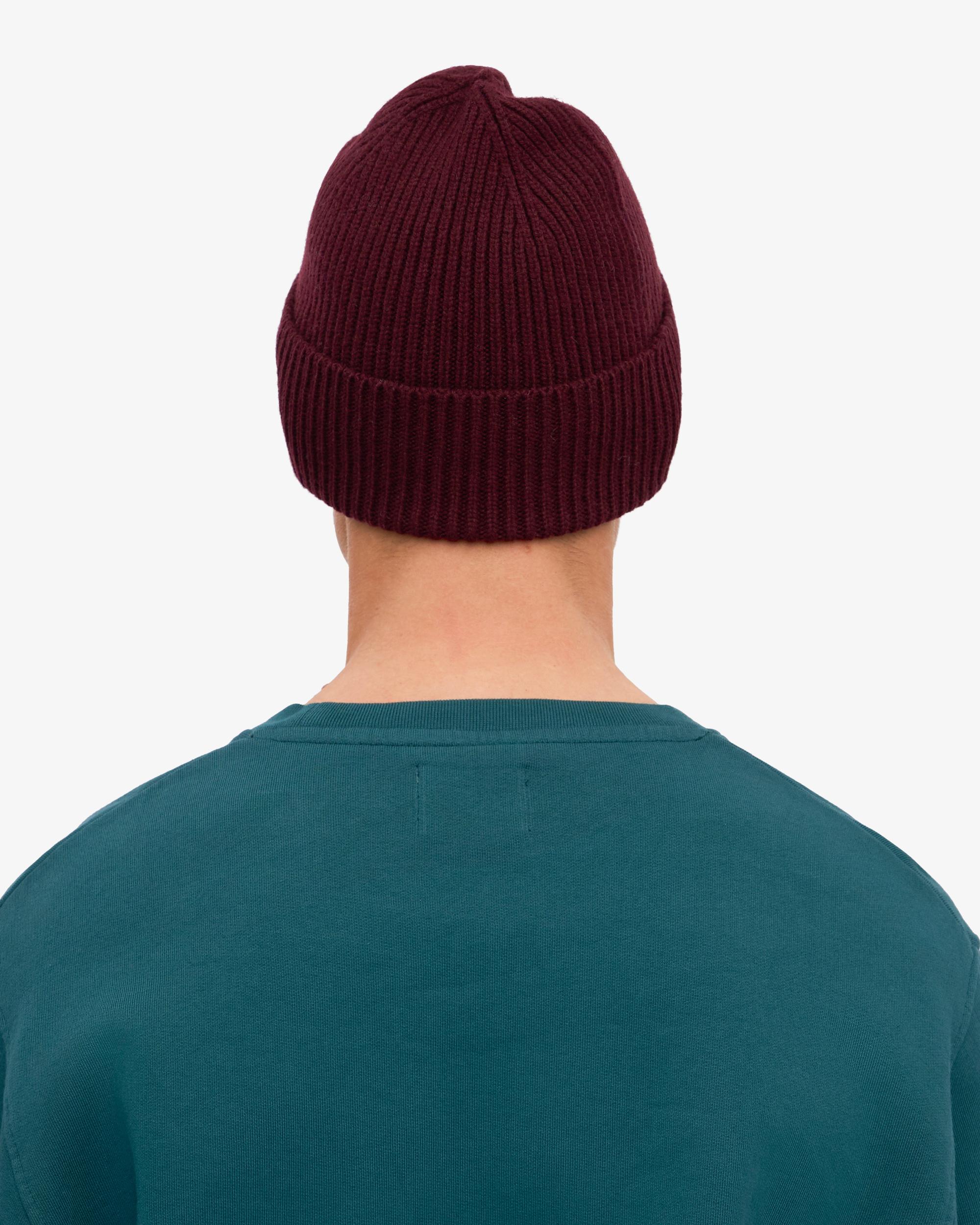 Merino Wool Beanie - Oxblood Red Product Image