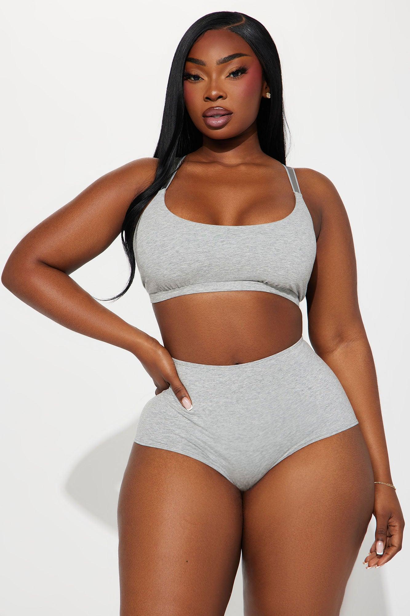 Nova Cotton Scoop Neck Bralette - Heather Grey Product Image