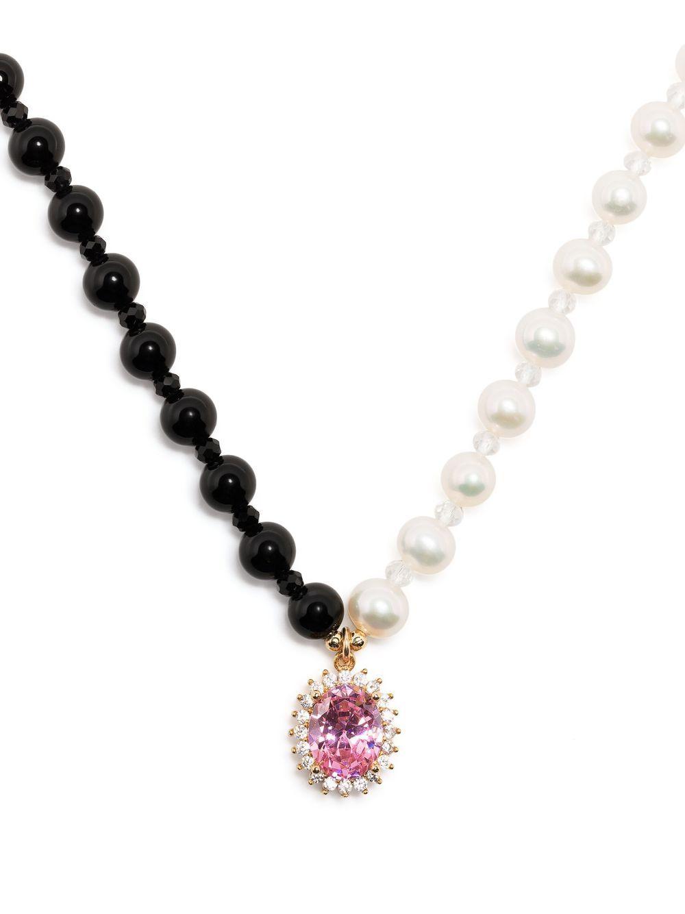 crystal-pendant pearl necklace Product Image
