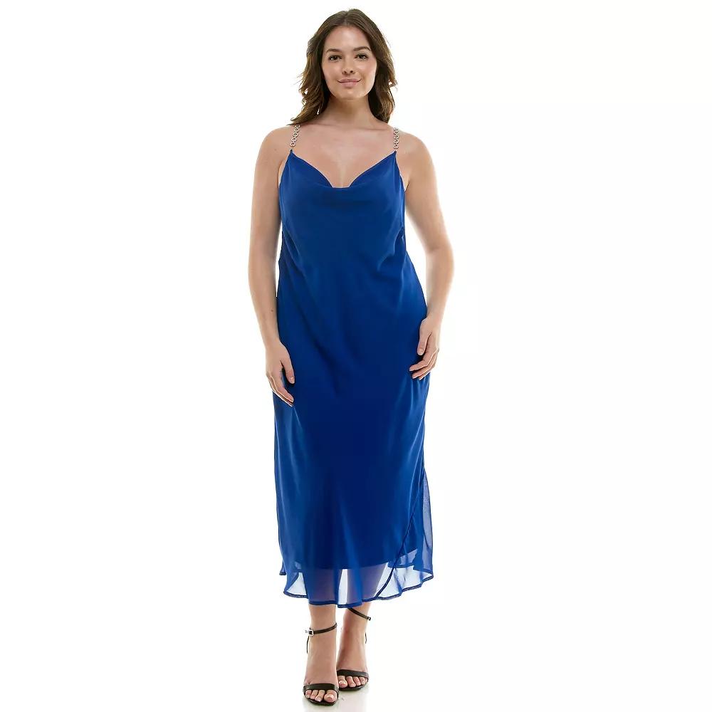 Plus Size Luxology Novelty Trim Slip Dress, Womens Red Product Image