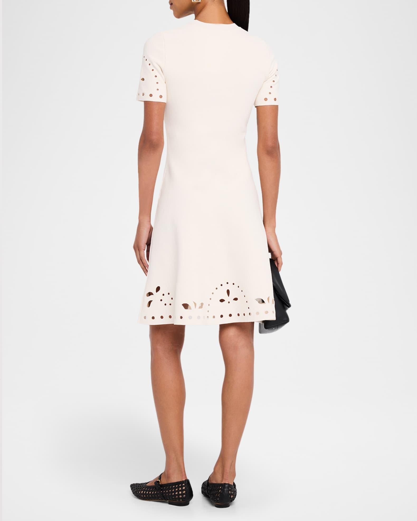 Fania Short-Sleeve Eyelet Mini Dress Product Image